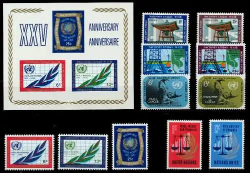 UNO NEW YORK Nr 220-230+B5 1970 postfrisch JAHRGANG 7BF926