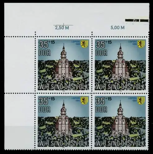DDR 1990 Nr 3315 postfrisch VIERERBLOCK ECKE-OLI 7C6BD6