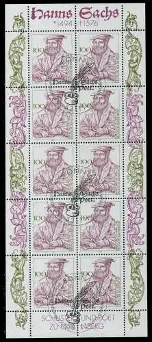 BRD BUND BLOCK KLEINBOGEN 1990 1994 Nr 1763 ESS 7C8676