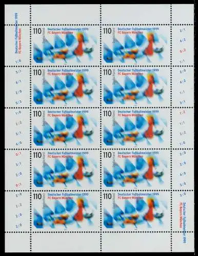 BRD BUND BLOCK KLEINBOGEN 1999 Nr 2074 postfrisch KLEIN 7C8C9E