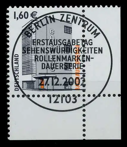 BRD DS SEHENSWÜRDIGKEITEN Nr 2302 ESST zentrisch gestempelt 7CF4C2