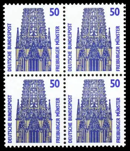 BRD DS SEHENSWÜRDIGKEITEN Nr 1340Au postfrisch VIERERBL S505BB6