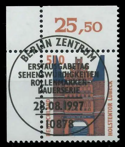 BRD DS SEHENSW Nr 1938 ESST zentrisch gestempelt ECKE-OLI 7D04CA