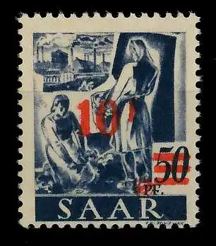 SAARLAND 1947 Nr 235ZI-II postfrisch gepr. 7D139A