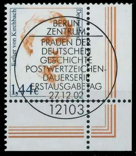 BRD DS FRAUEN Nr 2297 ESST zentrisch gestempelt ECKE-URE 7D4DAA