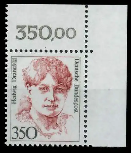 BRD DS FRAUEN Nr 1393 postfrisch ECKE-ORE 7D4E6A