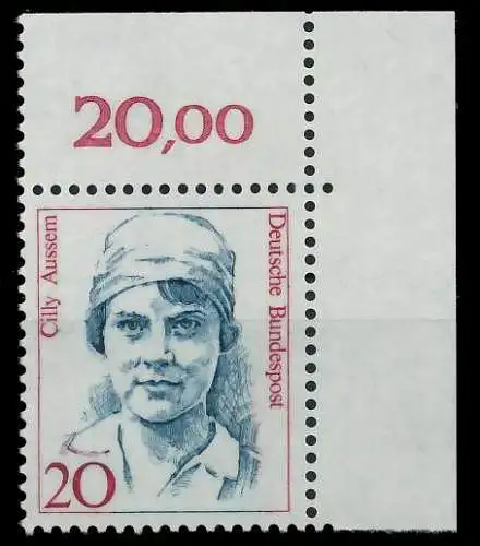 BRD DS FRAUEN Nr 1365 postfrisch ECKE-ORE 7D4E86