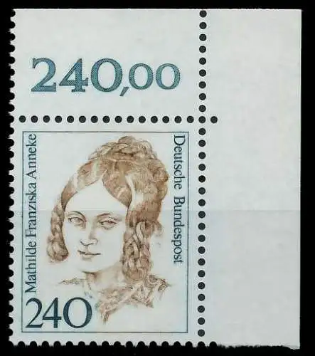 BRD DS FRAUEN Nr 1392 postfrisch ECKE-ORE 7D4FBE
