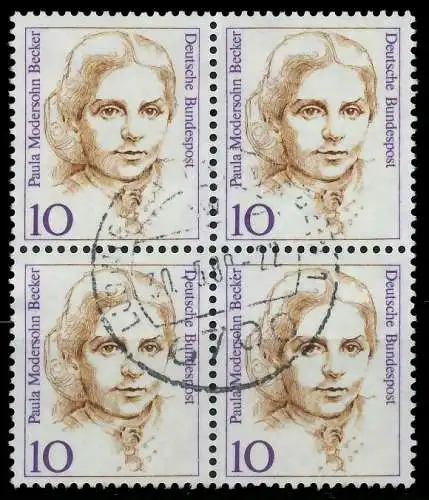 BRD DS FRAUEN Nr 1359 zentrisch gestempelt VIERERBLOCK 7D7F1E
