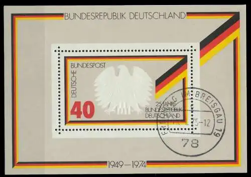 BRD BLOCK KLEINBOGEN 1949 1989 Block 10 zentrisch gestempelt 7DF5CA