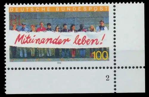 BRD 1994 Nr 1725 postfrisch FORMNUMMER 2 7E202A