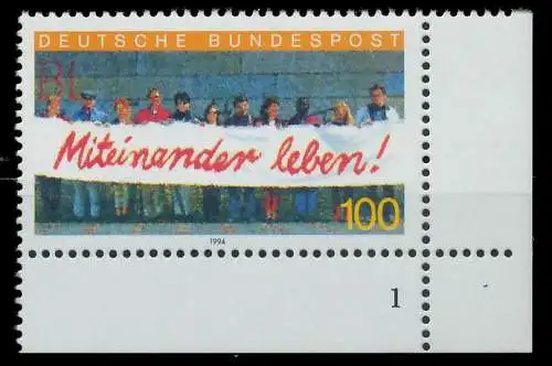 BRD 1994 Nr 1725 postfrisch FORMNUMMER 1 7E202E