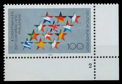 BRD BUND 1994 Nr 1724 postfrisch FORMNUMMER 2 7E2036