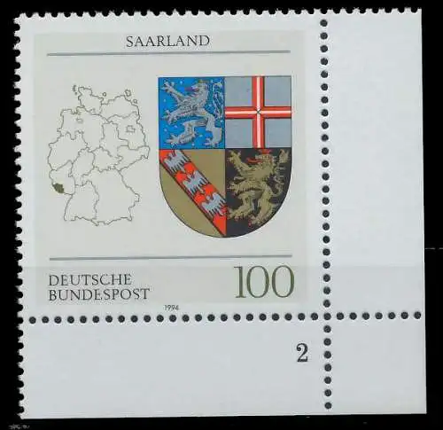 BRD 1994 Nr 1712 postfrisch FORMNUMMER 2 7E204A