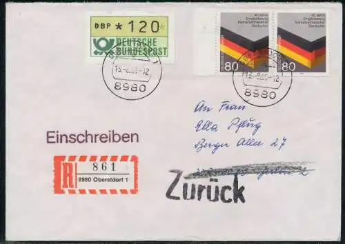 BRD ATM1-120 BRIEF MIF in die DDR RETOURE 7E45C2