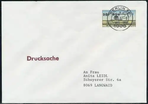 BERLIN ATM 1-050 DRUCKSACHE EF FDC 7E4692
