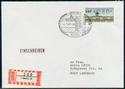 BERLIN ATM 1-280 BRIEF EINSCHREIBEN FDC 7E4696