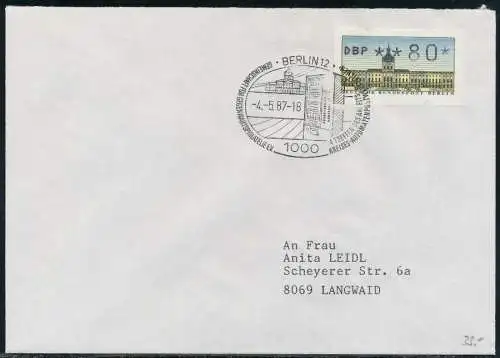 BERLIN ATM 1-080 NORMAL-BRIEF EF FDC 7E46DE