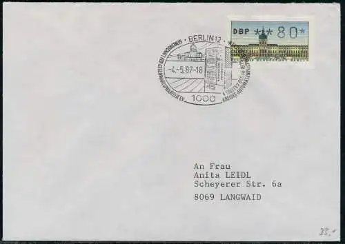 BERLIN ATM 1-080 NORMAL-BRIEF EF FDC 7E46EA