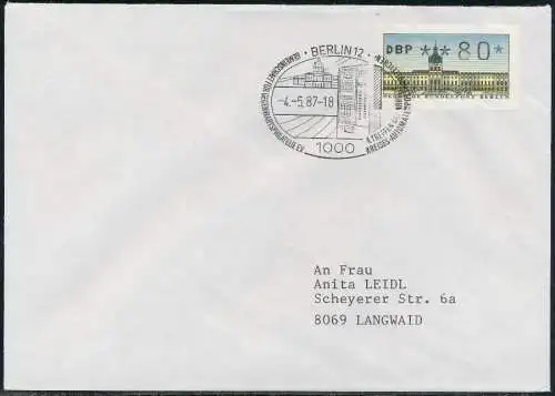 BERLIN ATM 1-080 NORMAL-BRIEF EF FDC 7E46F6