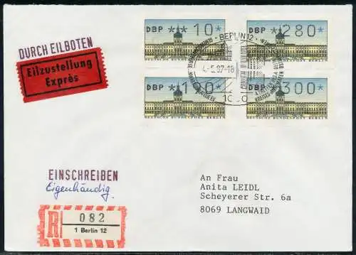 BERLIN ATM Nr VS1-10-300 EST BRIEF FDC 7E4706