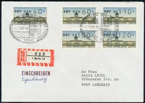 BERLIN ATM Nr VS1-10-300 EST BRIEF FDC 7E4706