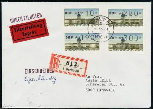BERLIN ATM Nr VS1-10-300 EST BRIEF FDC 7E470E