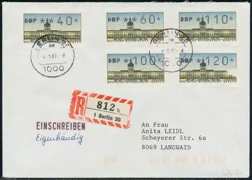 BERLIN ATM Nr VS1-10-300 EST BRIEF FDC 7E470E