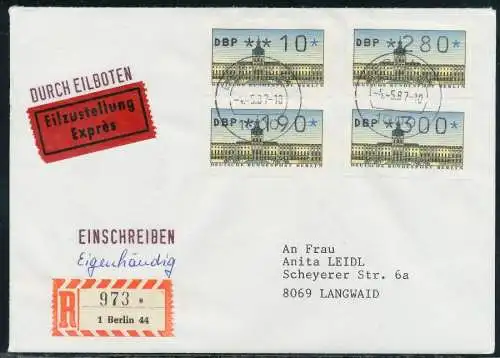 BERLIN ATM Nr VS1-10-300 EST BRIEF FDC 7E472E