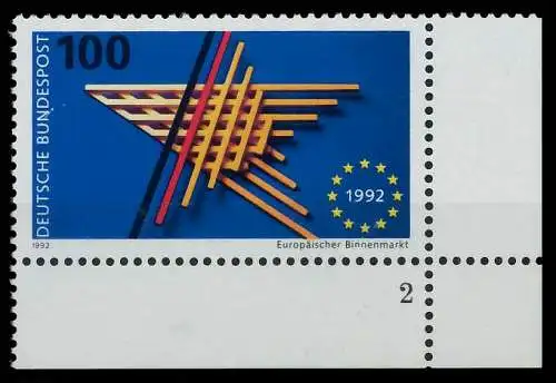 BRD BUND 1992 Nr 1644 postfrisch FORMNUMMER 2 7E475E