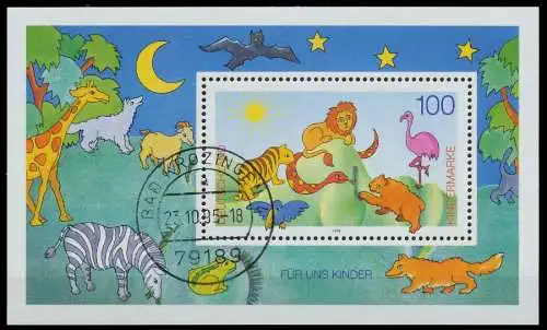 BRD BUND BLOCK KLEINBOGEN 1995 Block 34 zentrisch gestempelt 7E491A