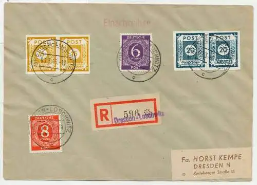 SBZ OSTSACHSEN PMT Nr 48G+47G BRIEF MIF WAAGR P 7E6306