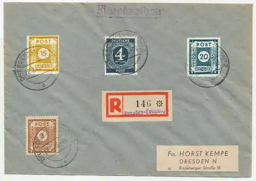 SBZ OSTSACHSEN PMT Nr 48G + 47G BRIEF MIF 7E6316