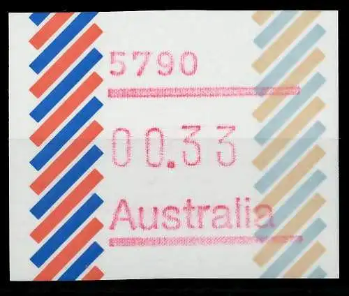AUSTRALIEN ATM Nr ATM1-033 postfrisch 7E639E