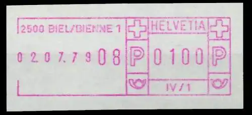 SCHWEIZ SCHALTERFREISTEMPEL Nr SFS1979 BIEL postfrisch 7E650A