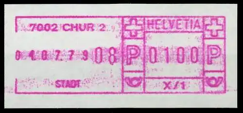 SCHWEIZ SCHALTERFREISTEMPEL Nr SFS1979 CHUR postfrisch 7E6542