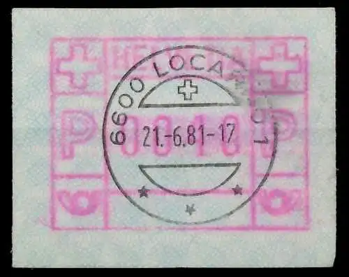 SCHWEIZ ATM A3 Nr 3yavI 0040 zentrisch gestempelt 7E6562