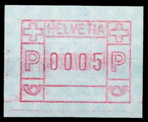 SCHWEIZ AUTOMATENMARKEN A3 Nr 3yawI 0005 postfrisch 7E6572