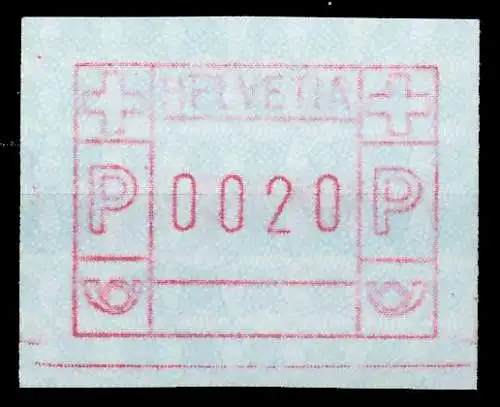 SCHWEIZ AUTOMATENMARKEN A3 Nr 3yawI 0020 postfrisch 7E6592