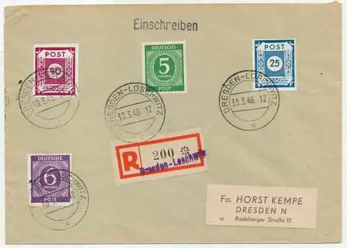 SBZ OSTSACHSEN PMT Nr 49G + 50 Ziffern BRIEF 7E65F2