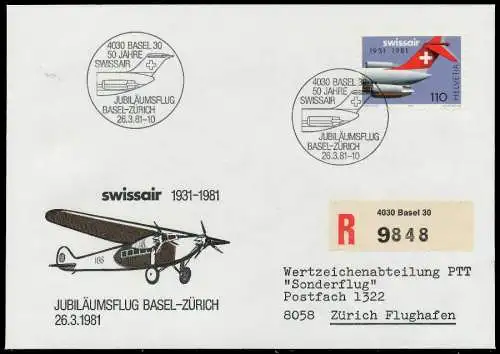 SCHWEIZ FLUGMARKEN Nr 1196+1195 BRIEF EF 7E8322