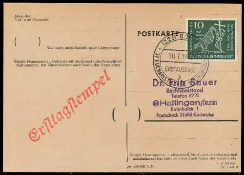 BRD BELEGE Nr 330 BRIEF FDC 7E83E6