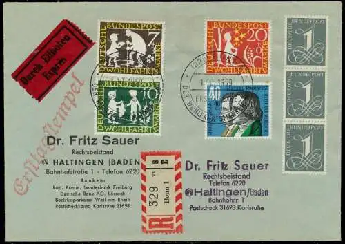 BRD BUND Nr 322-325 BRIEF FDC 7E83FA