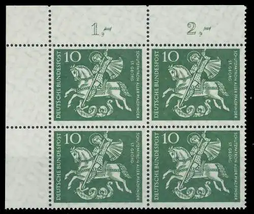 BRD 1961 Nr 346 postfrisch VIERERBLOCK ECKE-OLI 7E87F6