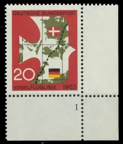 BRD BUND 1963 Nr 399 postfrisch FORMNUMMER 1 7EAC06