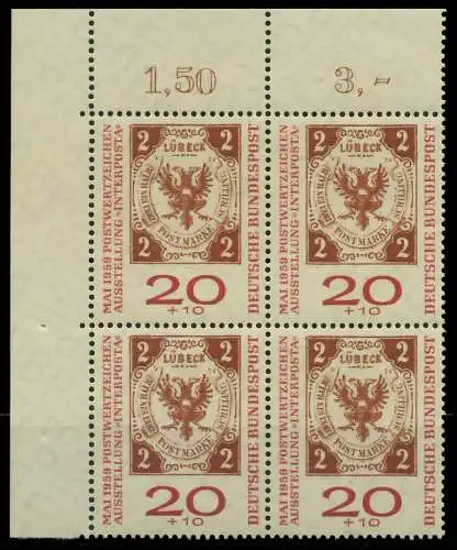 BRD 1959 Nr 311a postfrisch VIERERBLOCK ECKE-OLI 7EAECE