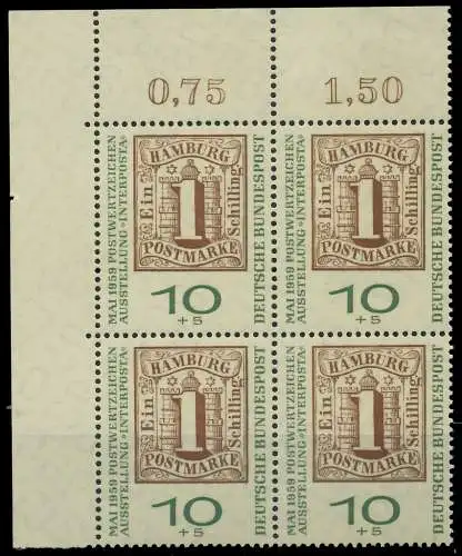 BRD 1959 Nr 310b postfrisch VIERERBLOCK ECKE-OLI 7EAED6