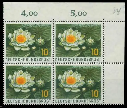 BRD 1957 Nr 274 postfrisch VIERERBLOCK ECKE-ORE 7EAF6A