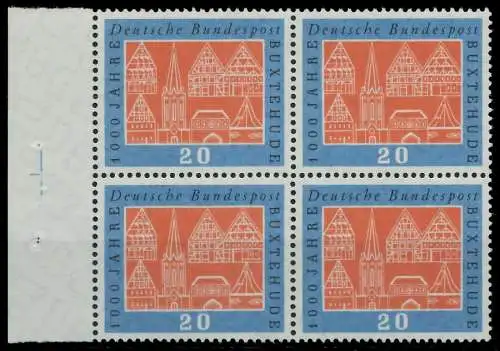 BRD BUND 1959 Nr 312v postfrisch VIERERBLOCK SRA 7EAFC6