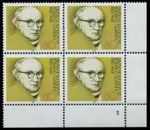 BRD 1985 Nr 1237 postfrisch VIERERBLOCK FORMNUMMER 2 7EAFE2